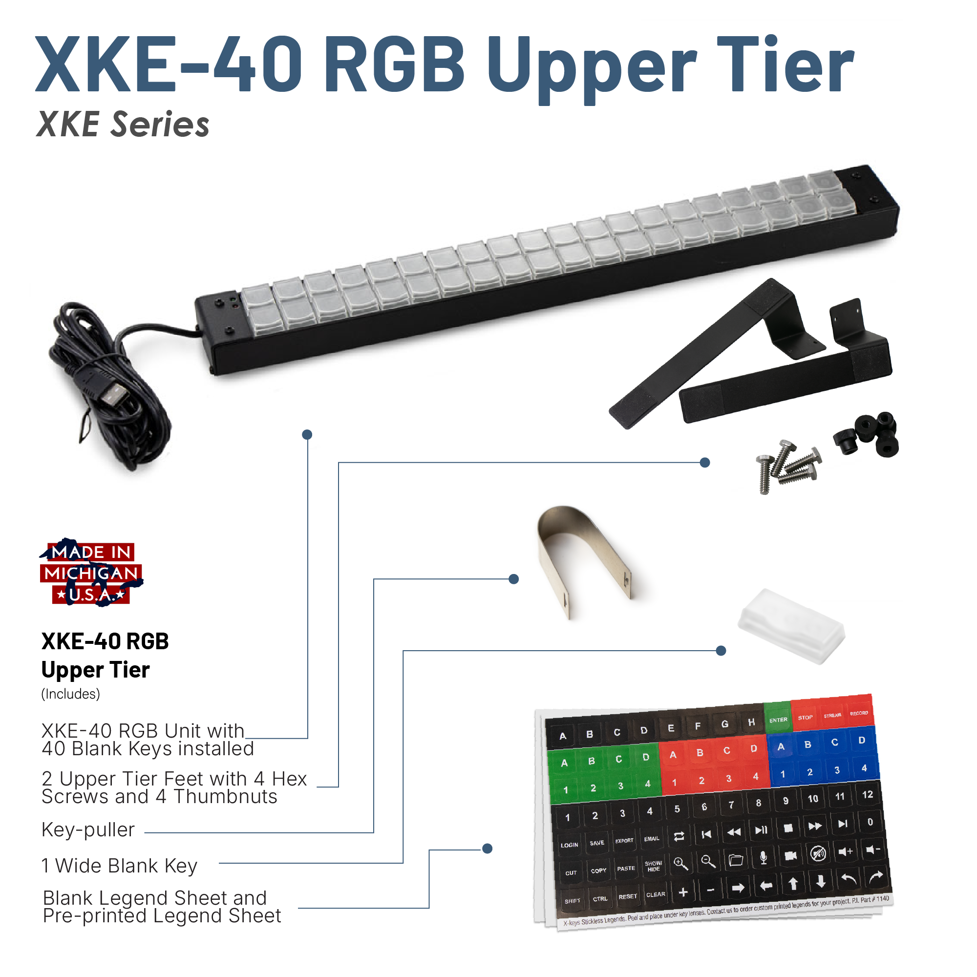 XKE-40 RGB Upper Tier Keys