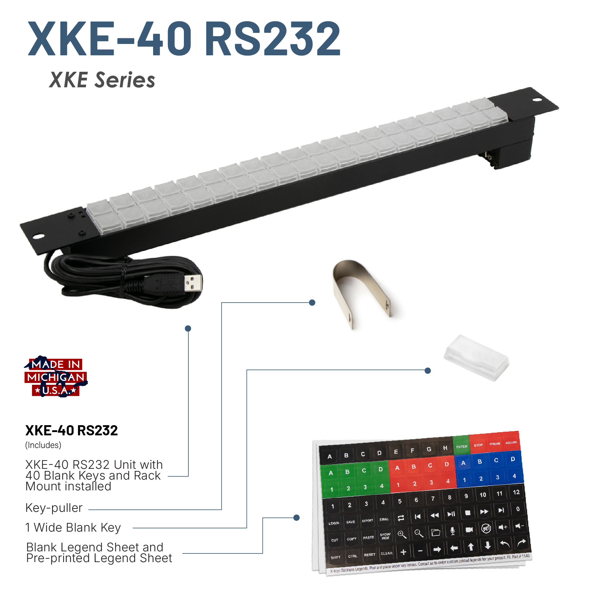 XKE-40 RS232 Rack Mount