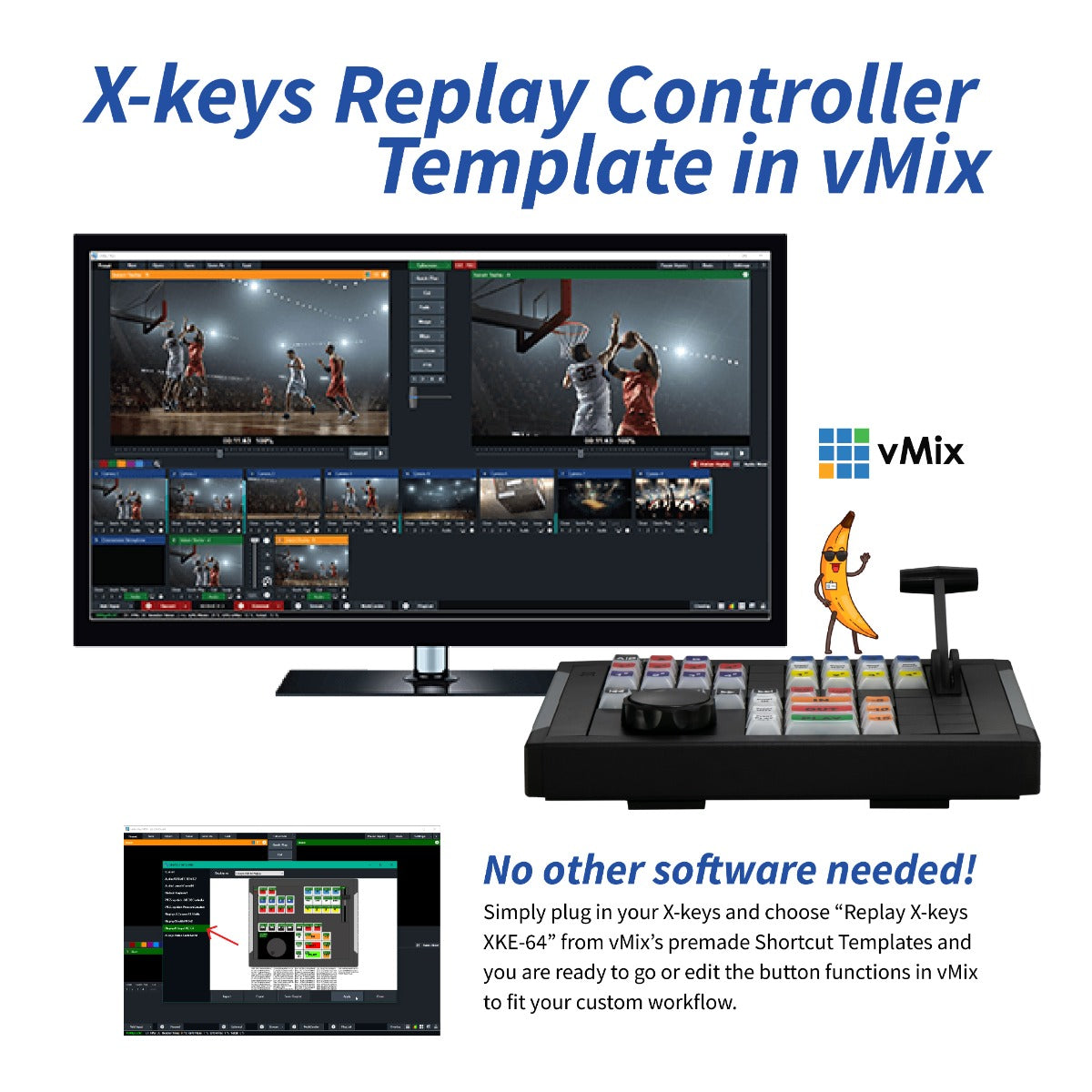 XKE-64 Jog T-bar Replay Controller