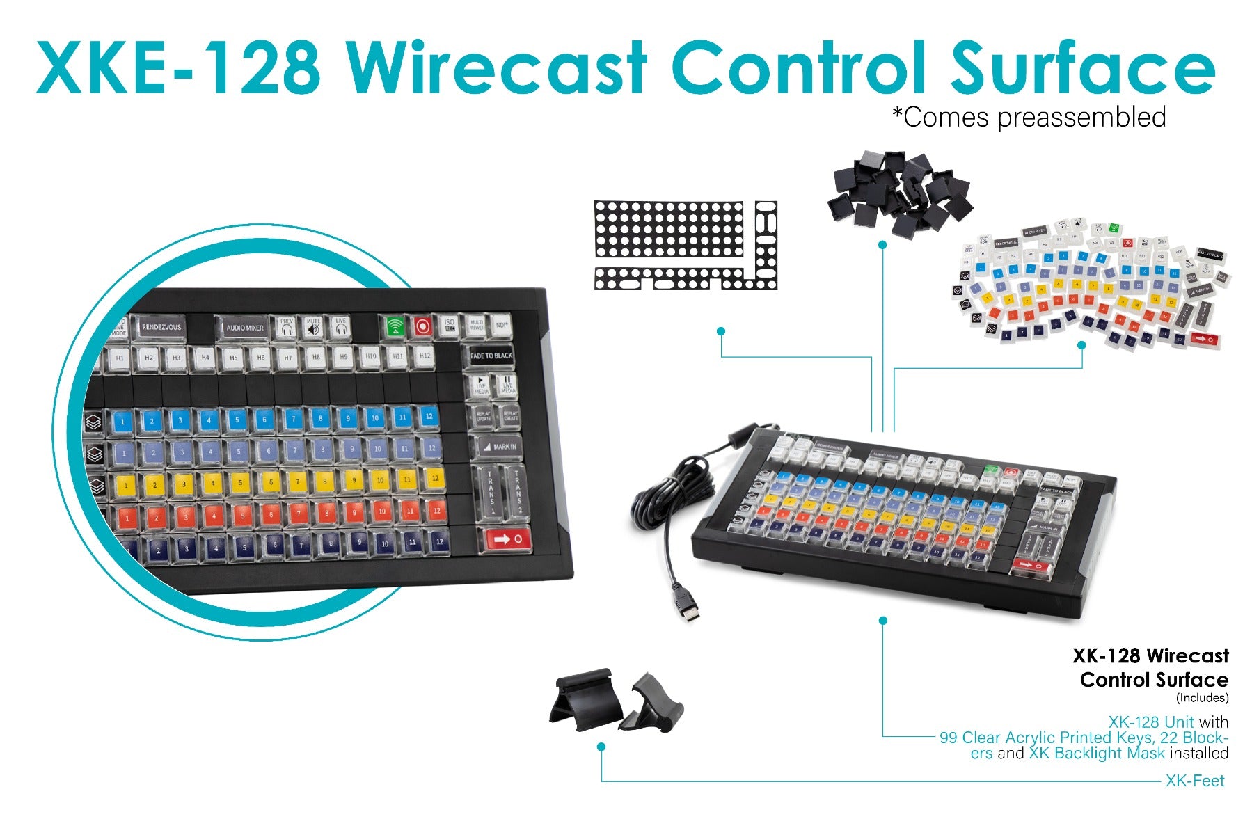 XKE-128 Wirecast Control Surface by X-keys