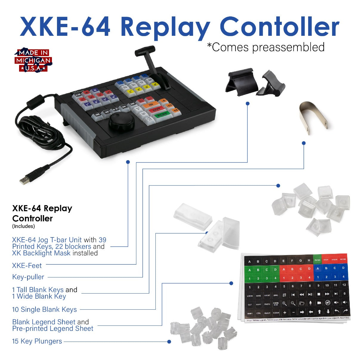 XKE-64 Jog T-bar Replay Controller