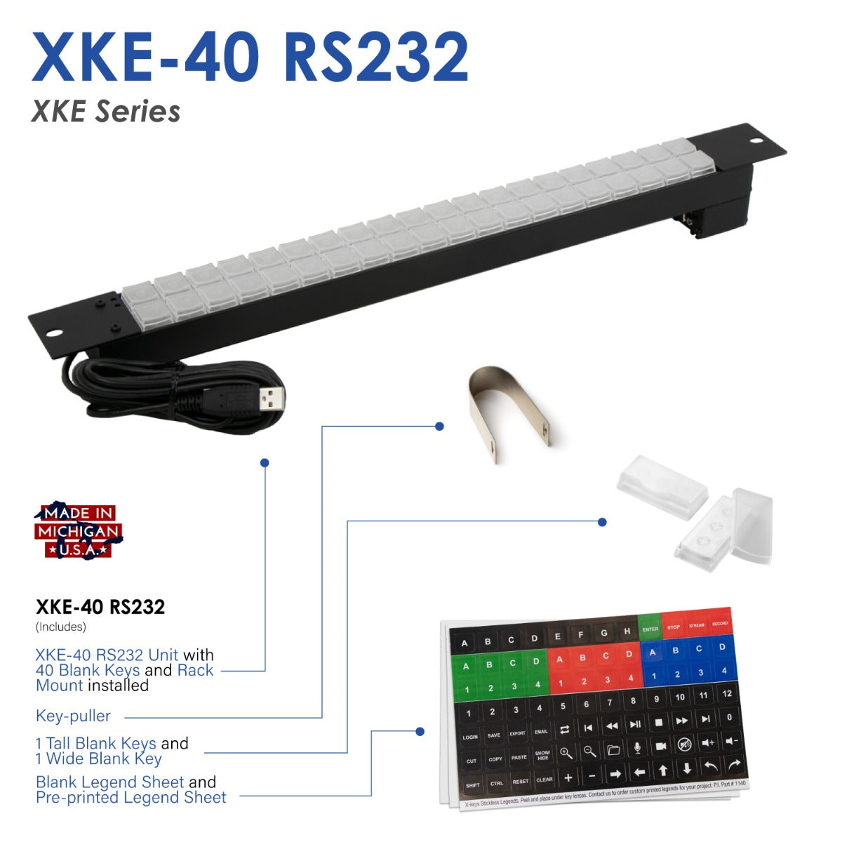 XKE-40 RS232 Rack Mount